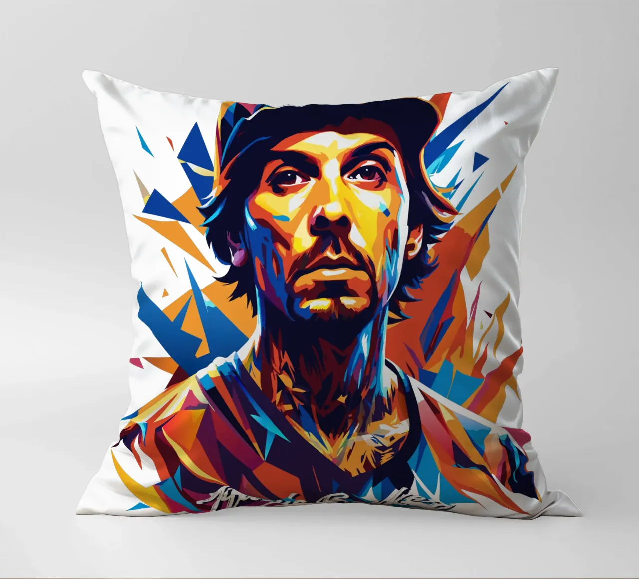 Travis Barker Ritratto Pop Art cuscino da vectorartnesia