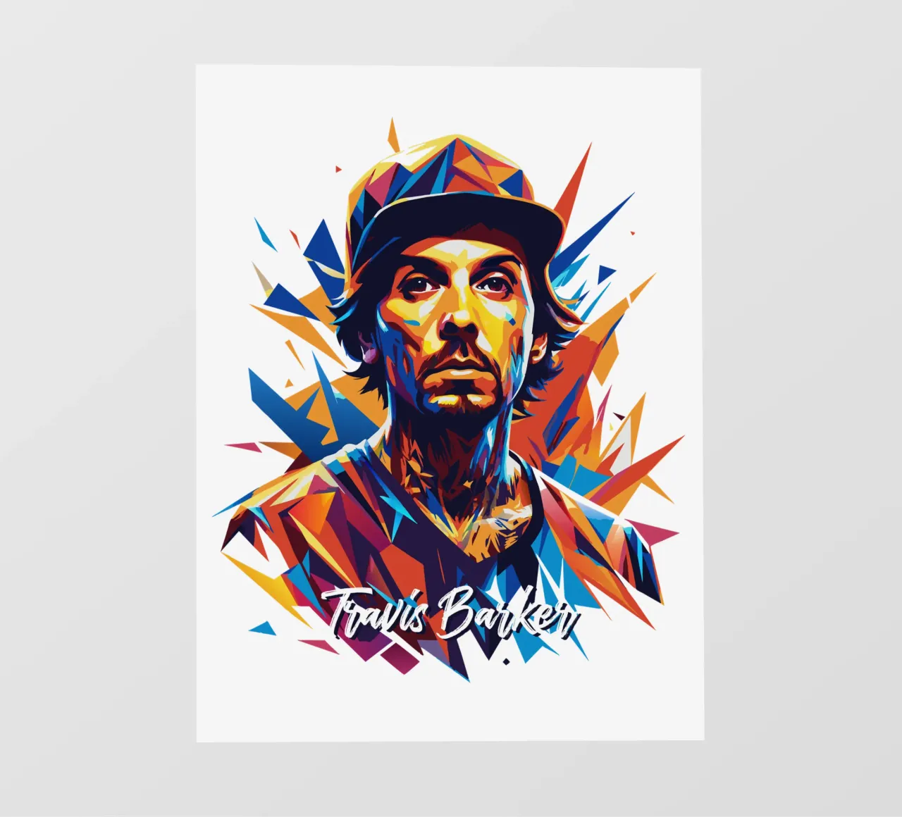 Travis Barker Ritratto Pop Art pellicola backlit da vectorartnesia
