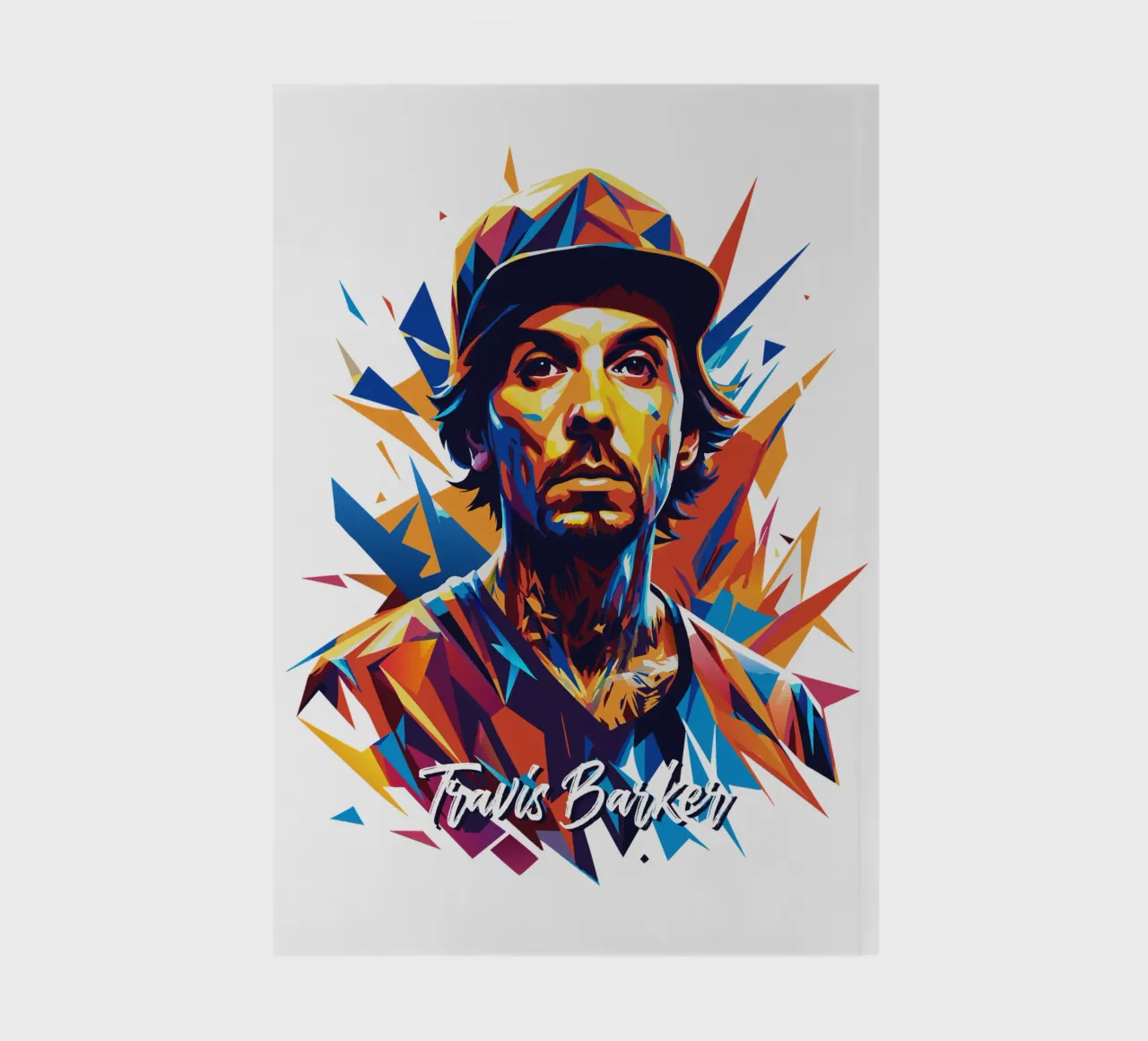 Travis Barker Portrait Pop Art notebook by vectorartnesia