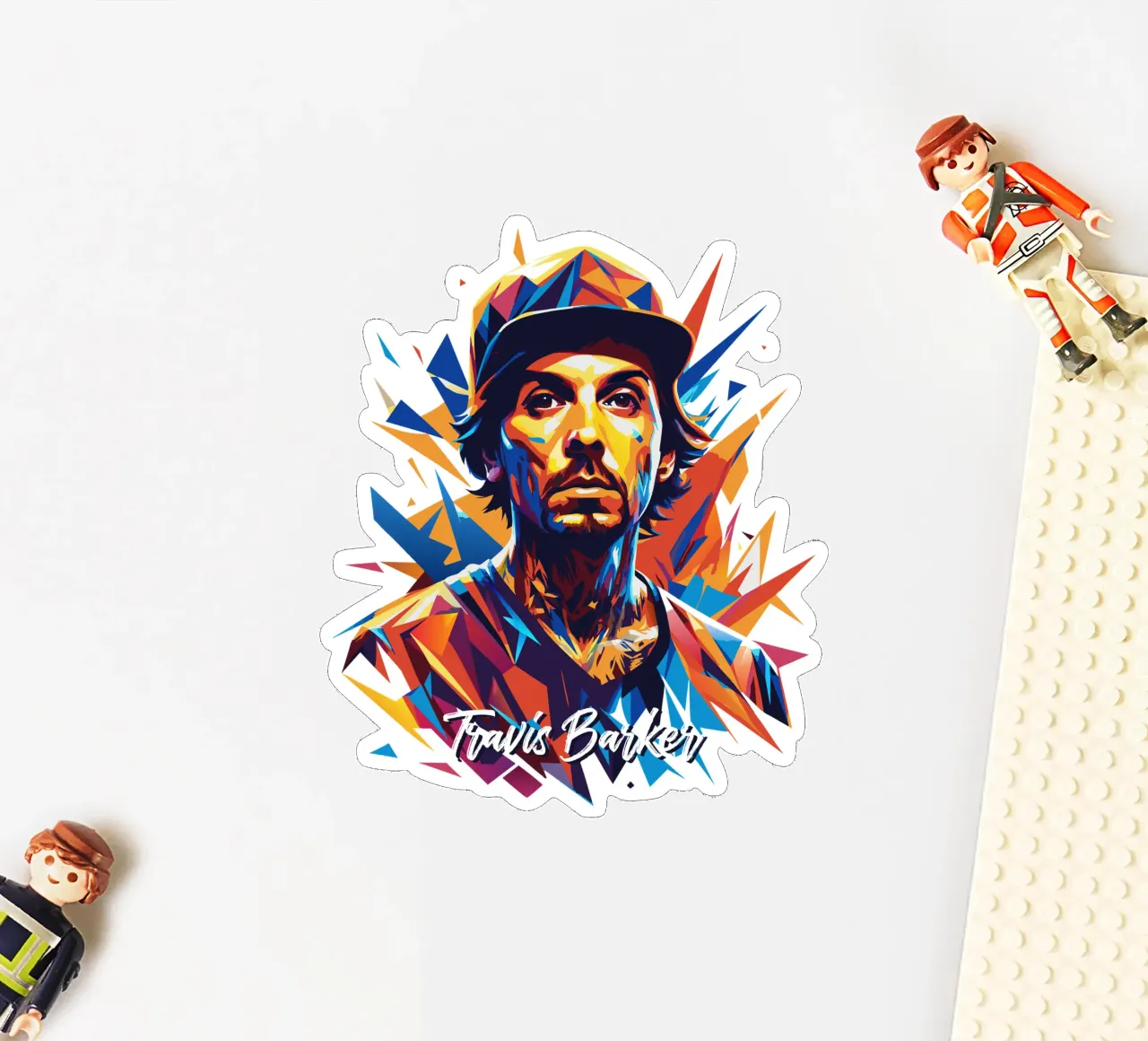 Travis Barker Portrait Pop Art Sticker von vectorartnesia