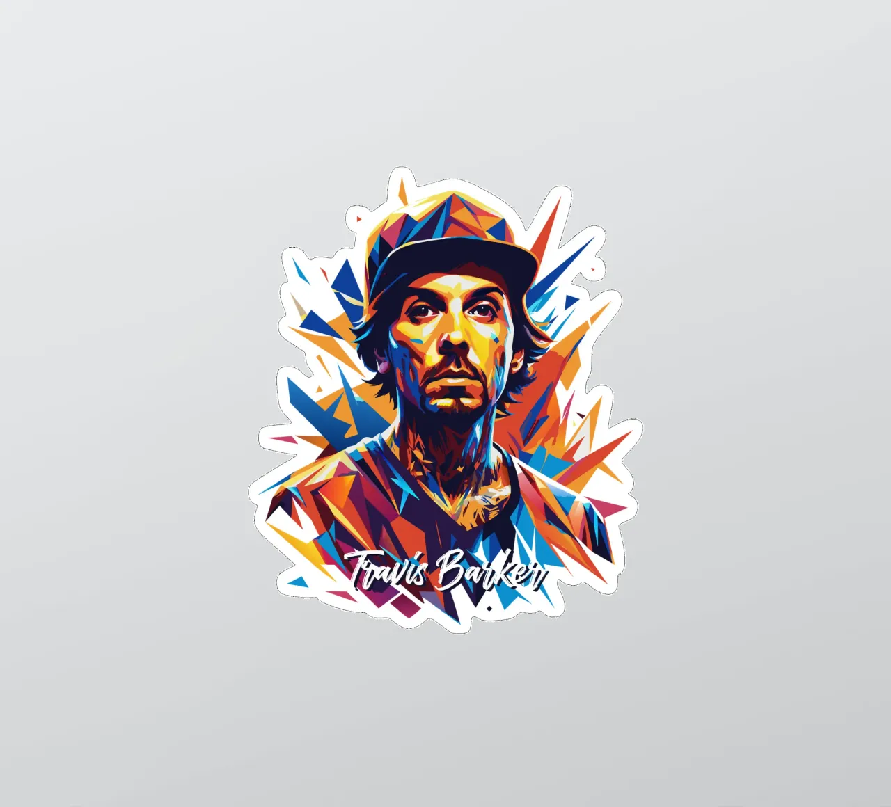 Travis Barker Portrait Pop Art Sticker von vectorartnesia