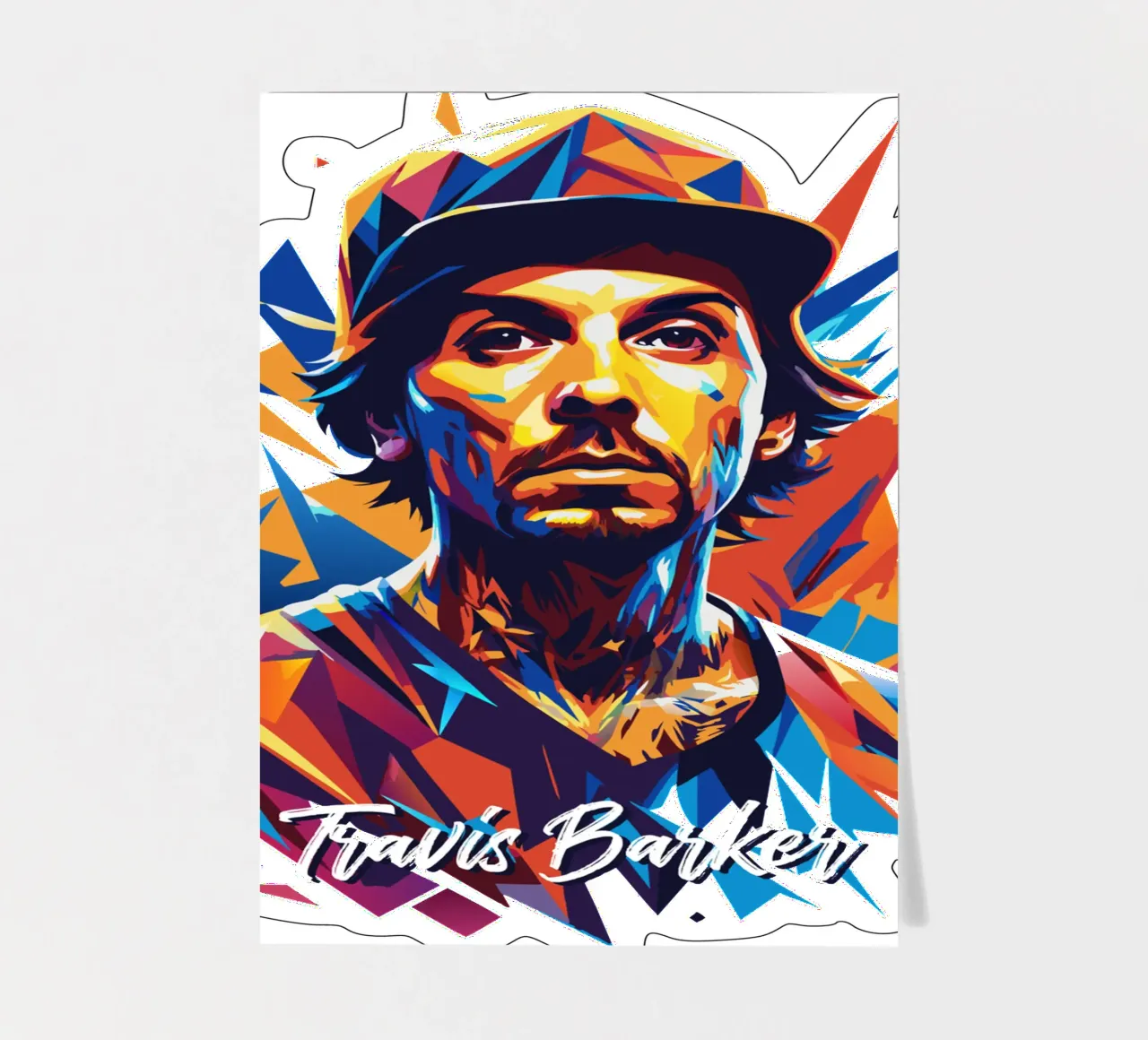 Travis Barker Portrait Pop Art sticker sheet by vectorartnesia