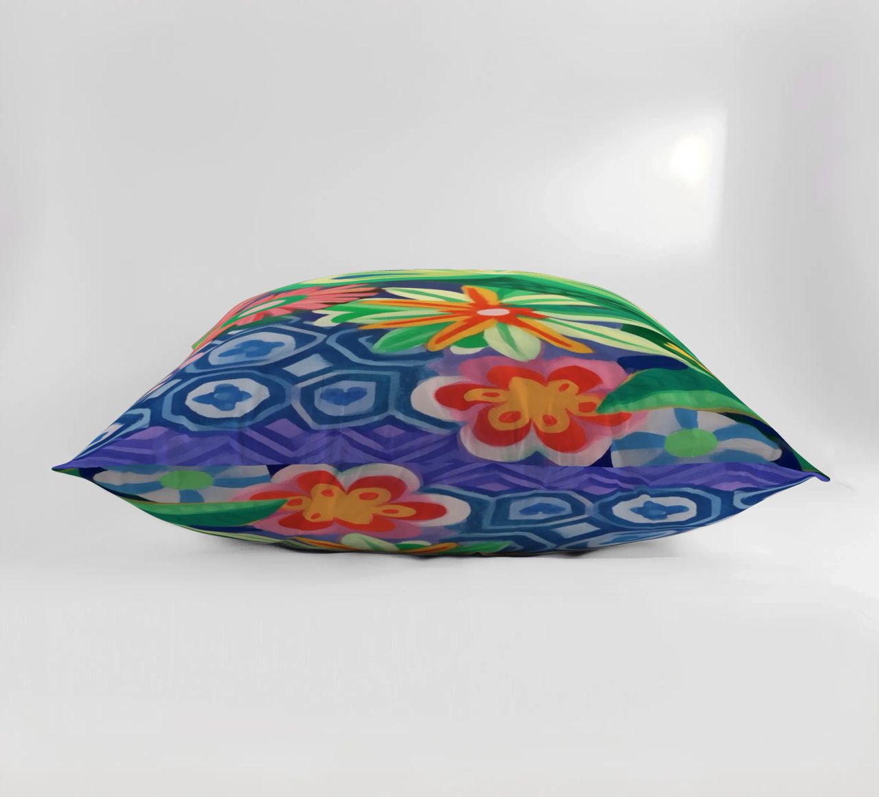 Dancing flower colours decorative cushion by Carinaprint