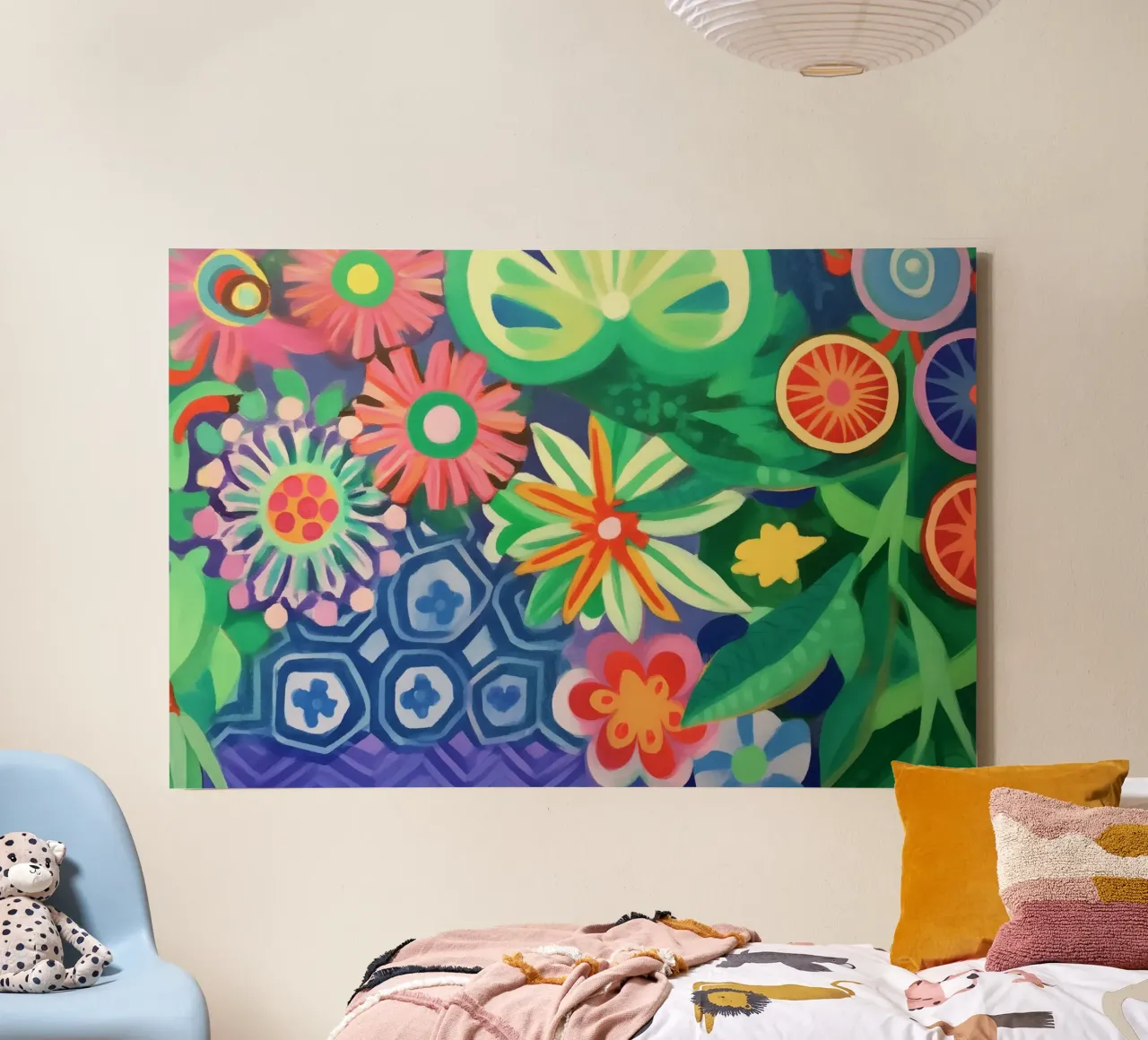 I colori dei fiori danzanti tela con Cornice a cassetta da Carinaprint