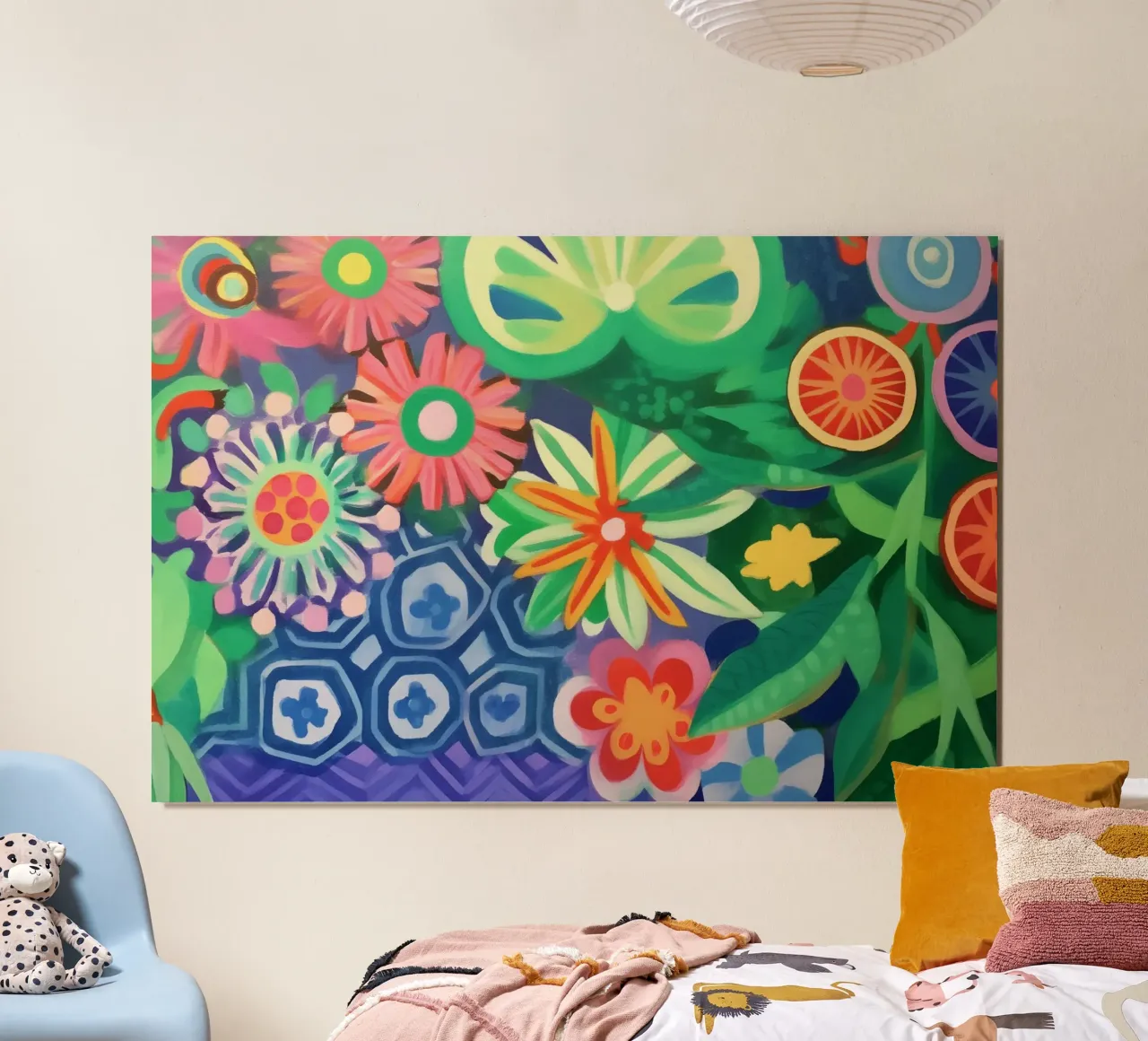 I colori dei fiori danzanti poster con telaio in alluminio da Carinaprint