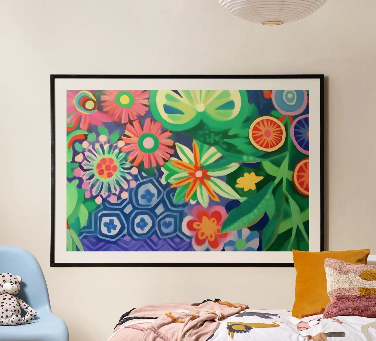 I colori dei fiori danzanti poster con telaio in alluminio da Carinaprint