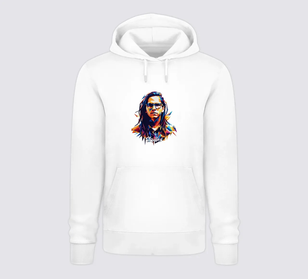 Ritratto pop art di Skrillex felpa con cappuccio da vectorartnesia