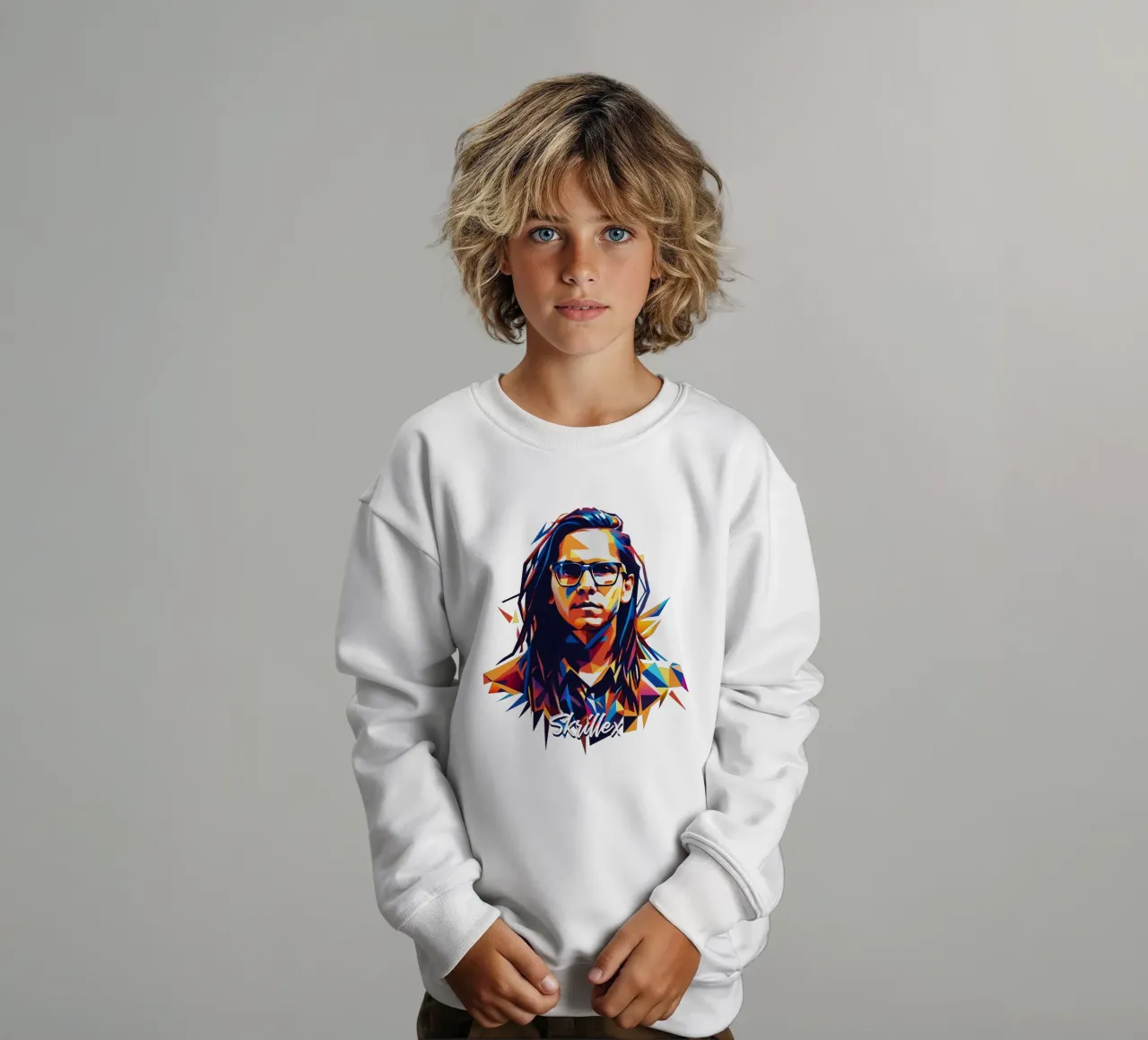 Ritratto pop art di Skrillex felpa bambino da vectorartnesia