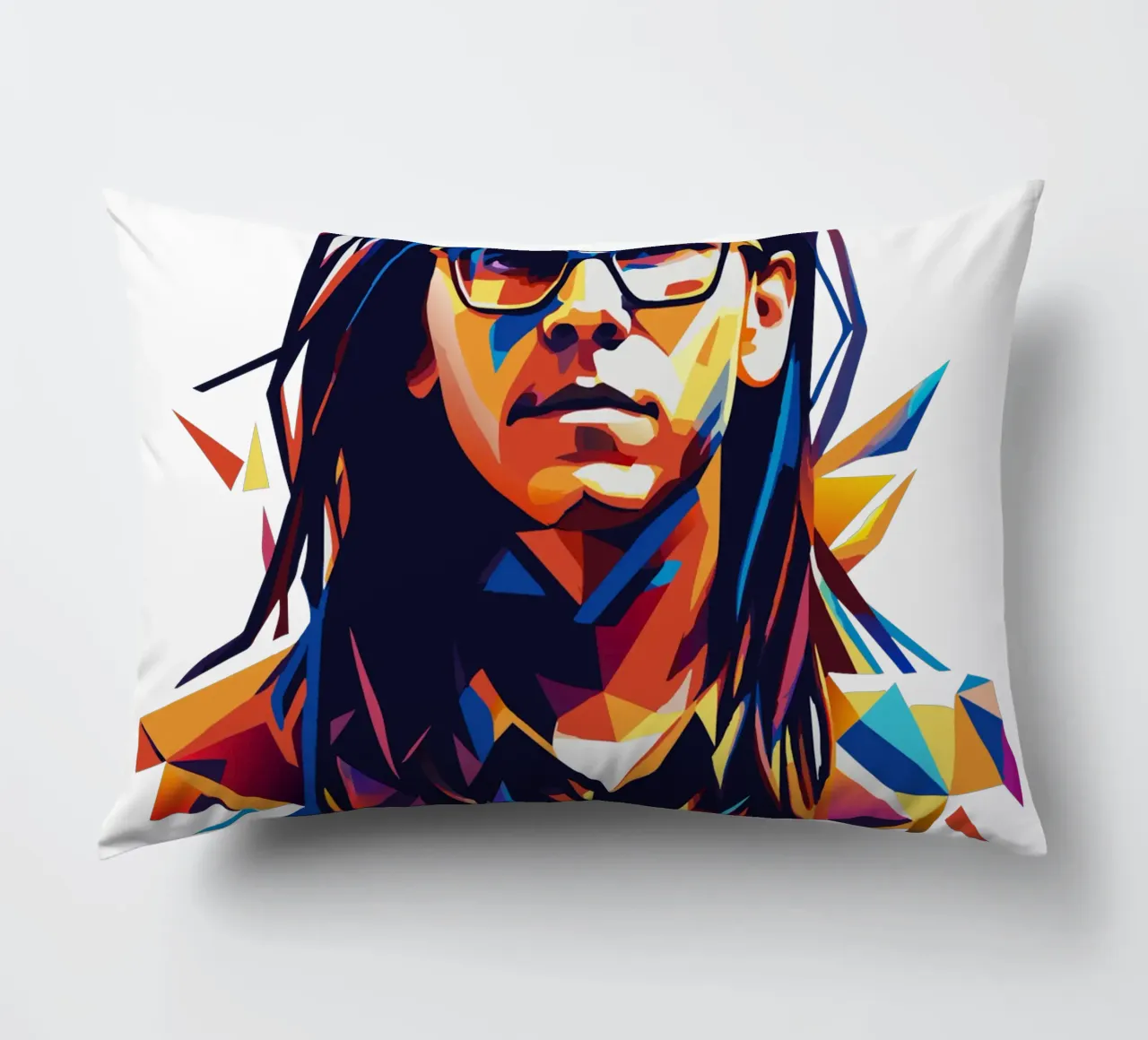 Ritratto pop art di Skrillex cuscino da vectorartnesia
