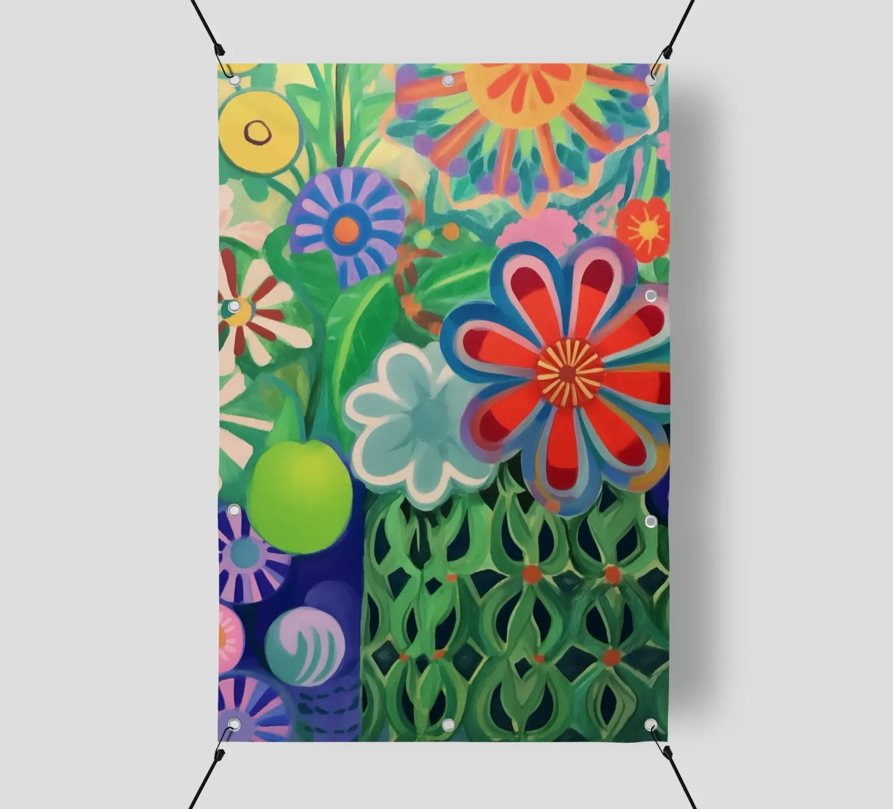 Colourful floral rush pvc cover by Carinaprint