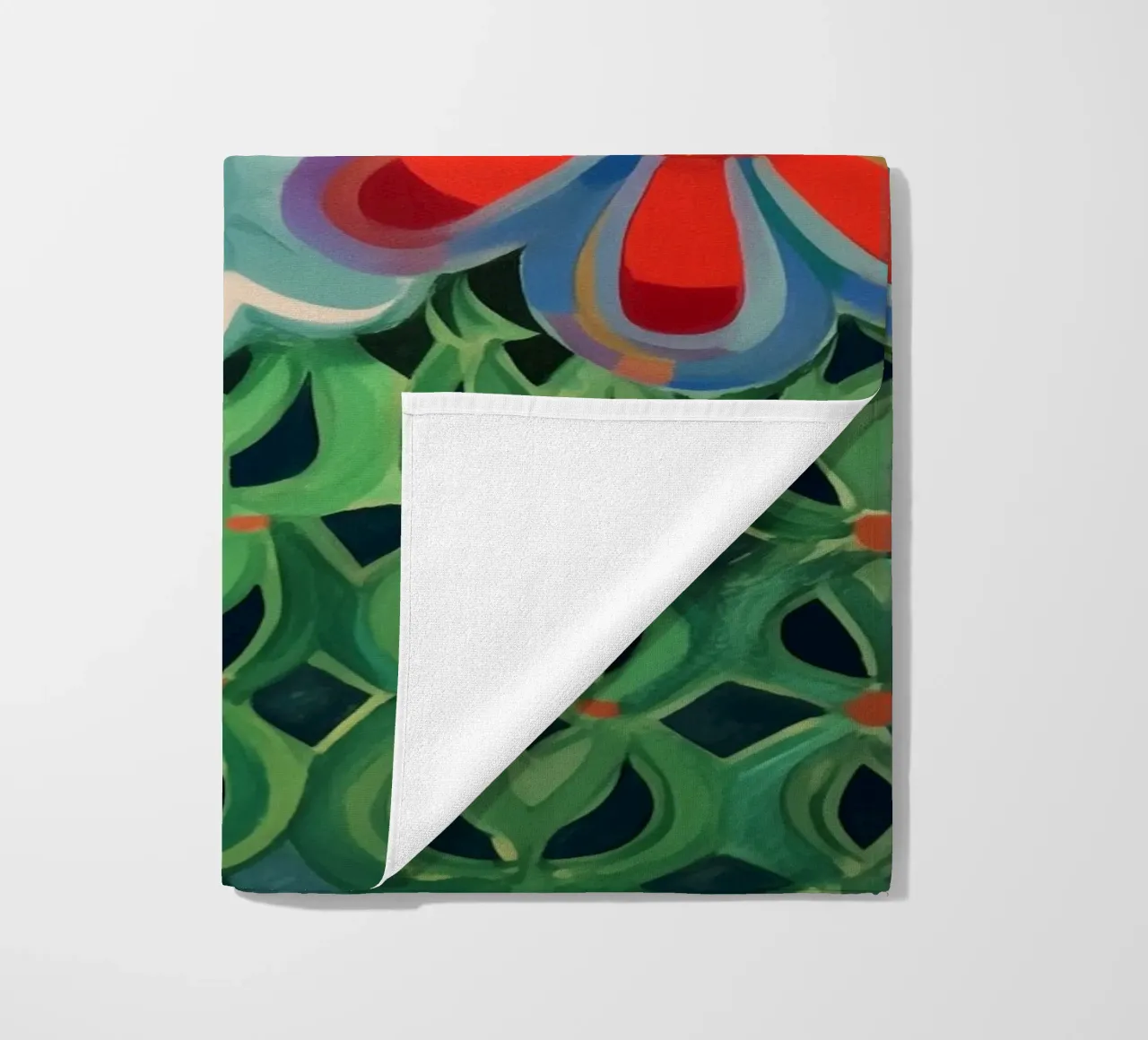 Colourful floral rush beach towel by Carinaprint
