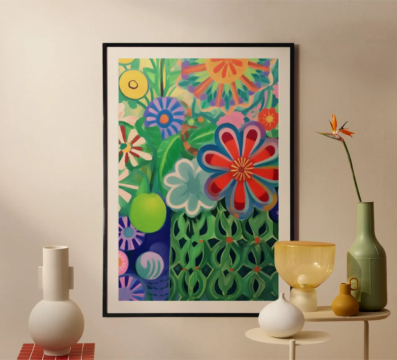 Colourful floral rush hahnemühle by Carinaprint