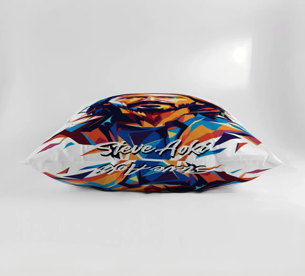 Steve Aoki Pop Art Portrait decorative cushion by vectorartnesia