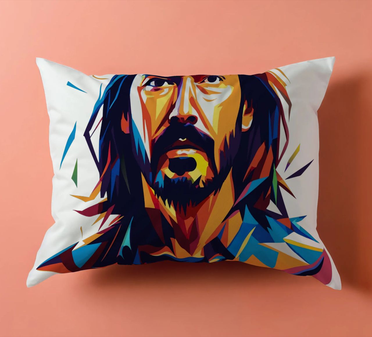 Ritratto pop art di Steve Aoki cuscino da vectorartnesia