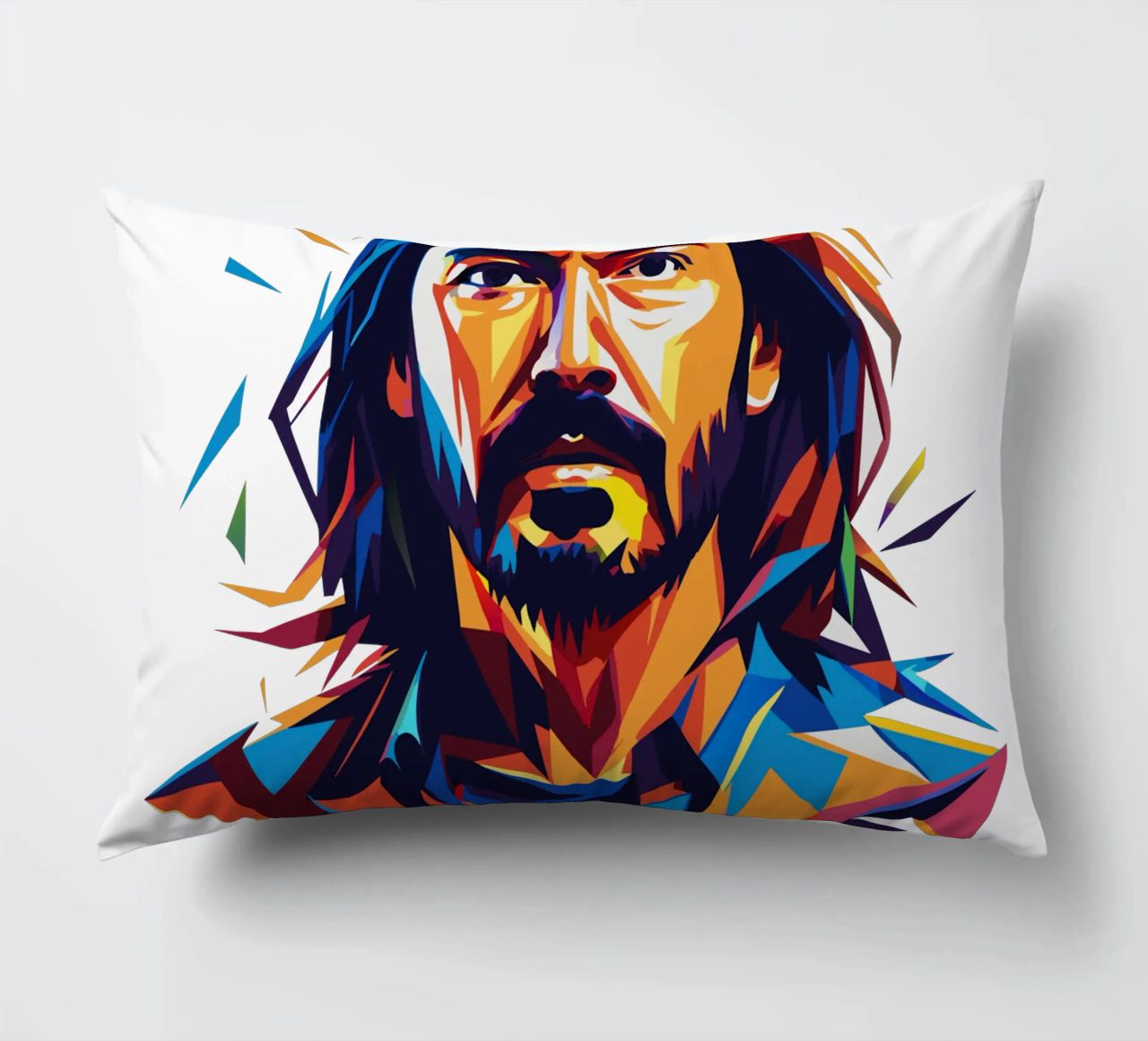 Ritratto pop art di Steve Aoki cuscino da vectorartnesia