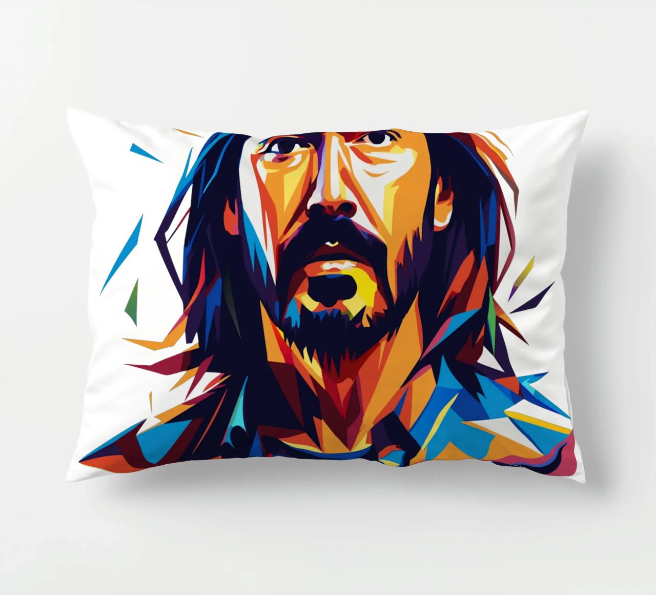 Ritratto pop art di Steve Aoki cuscino da vectorartnesia