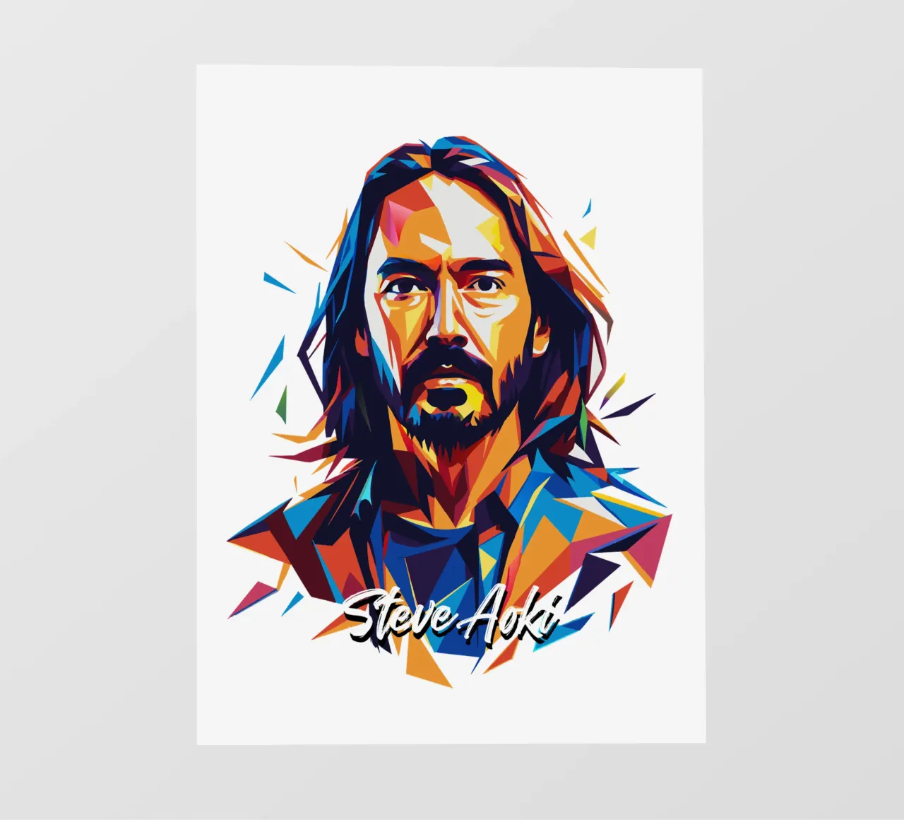 Ritratto pop art di Steve Aoki telo in pvc da vectorartnesia