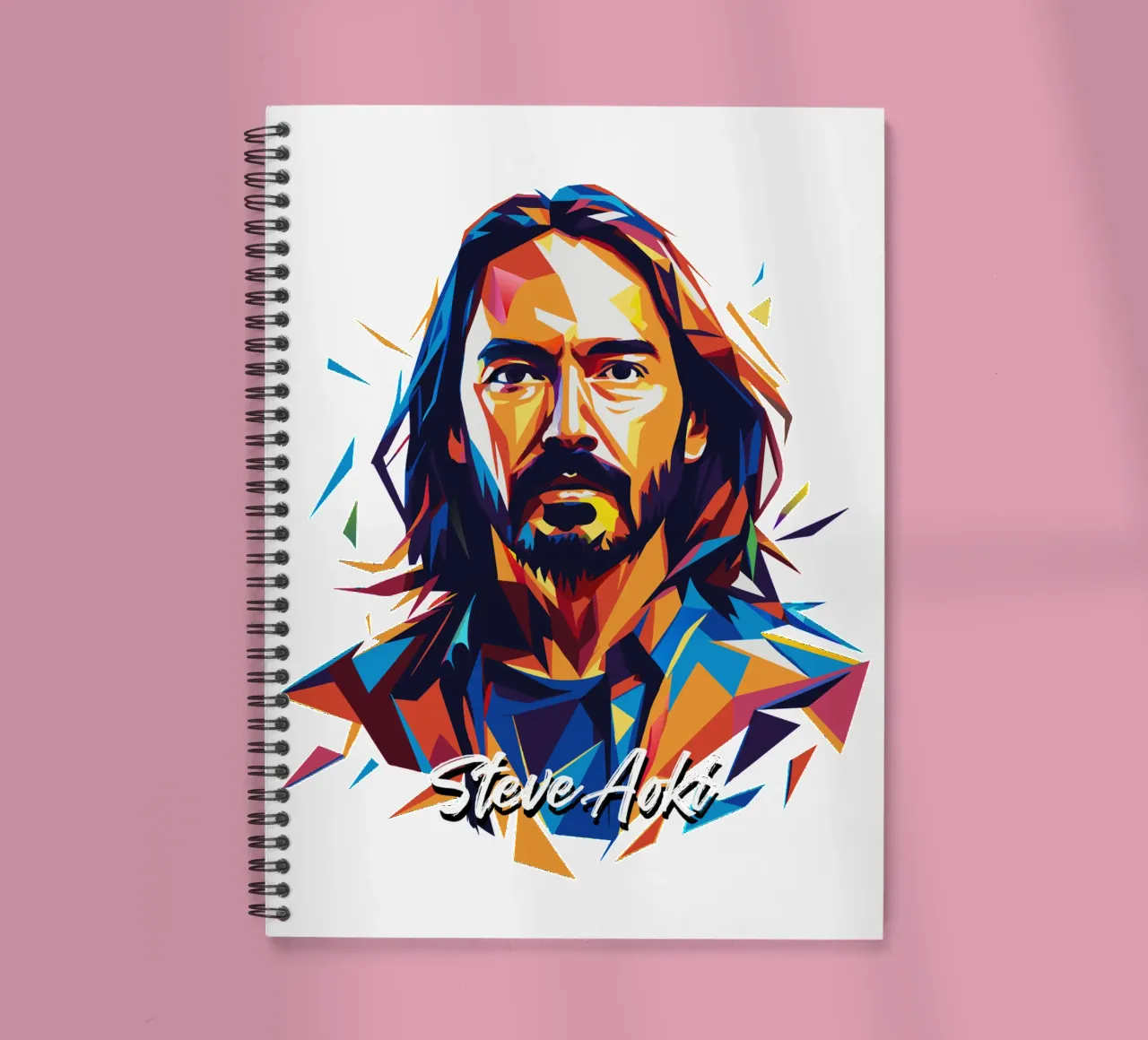 Steve Aoki Pop Art Portrait spiral notebook by vectorartnesia