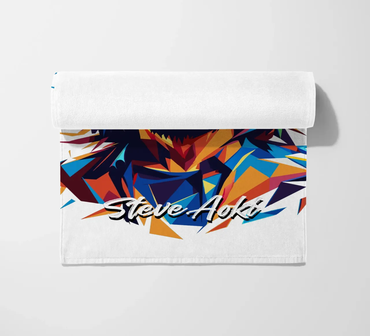 Ritratto pop art di Steve Aoki telo mare da vectorartnesia