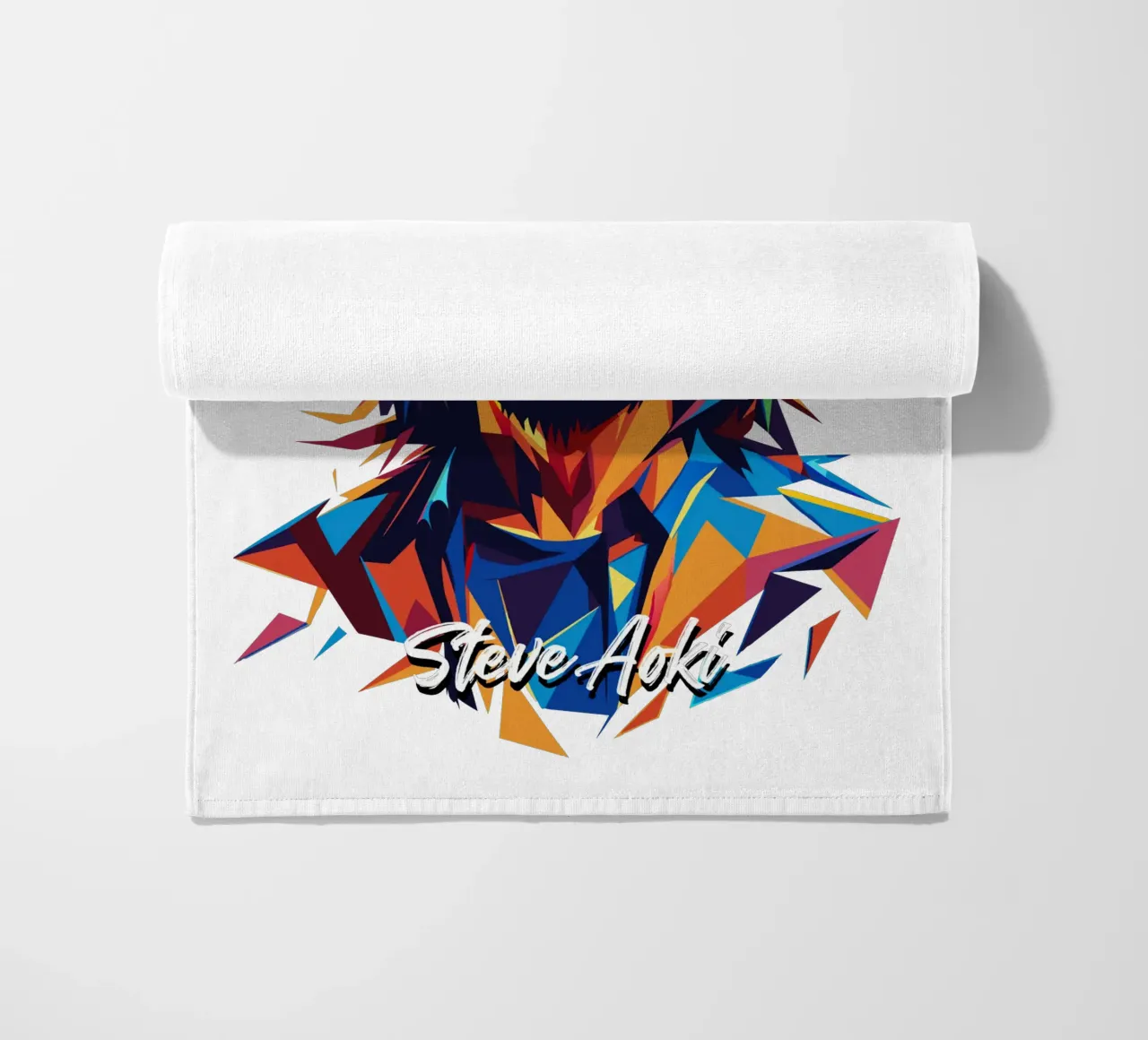 Ritratto pop art di Steve Aoki telo mare da vectorartnesia