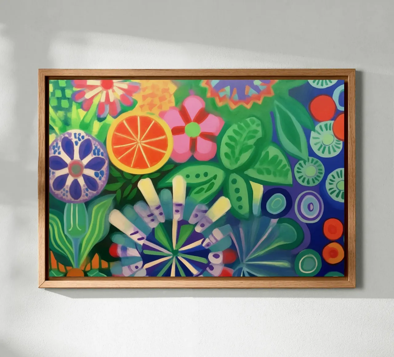 Kleurrijke zomerweide canvas met Baklijst van Carinaprint