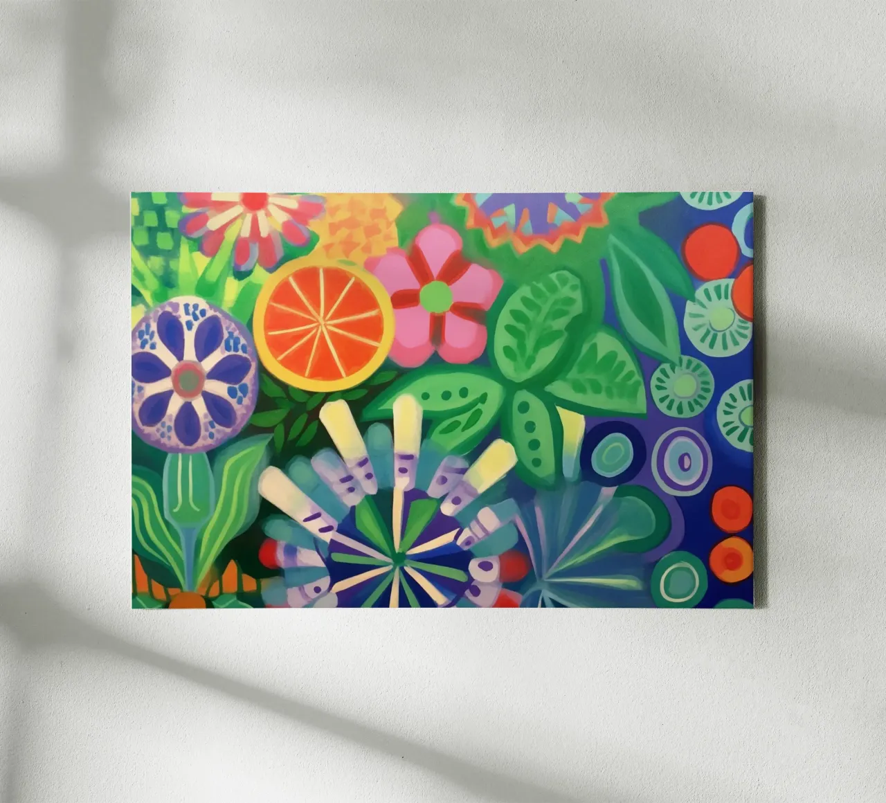 Kleurrijke zomerweide canvas met Baklijst van Carinaprint