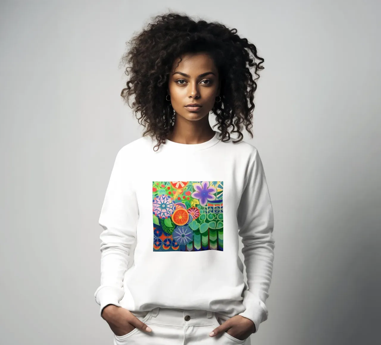 Explosion de fleurs colorées sweat de Carinaprint