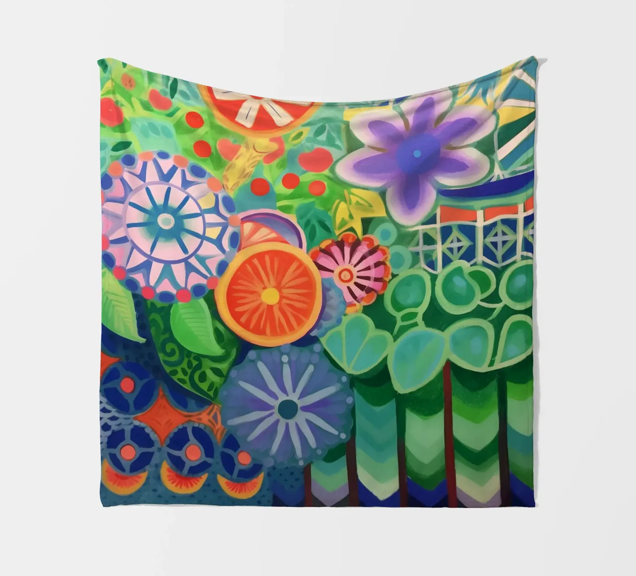 Un'esplosione di fiori colorati coperta in pile da Carinaprint
