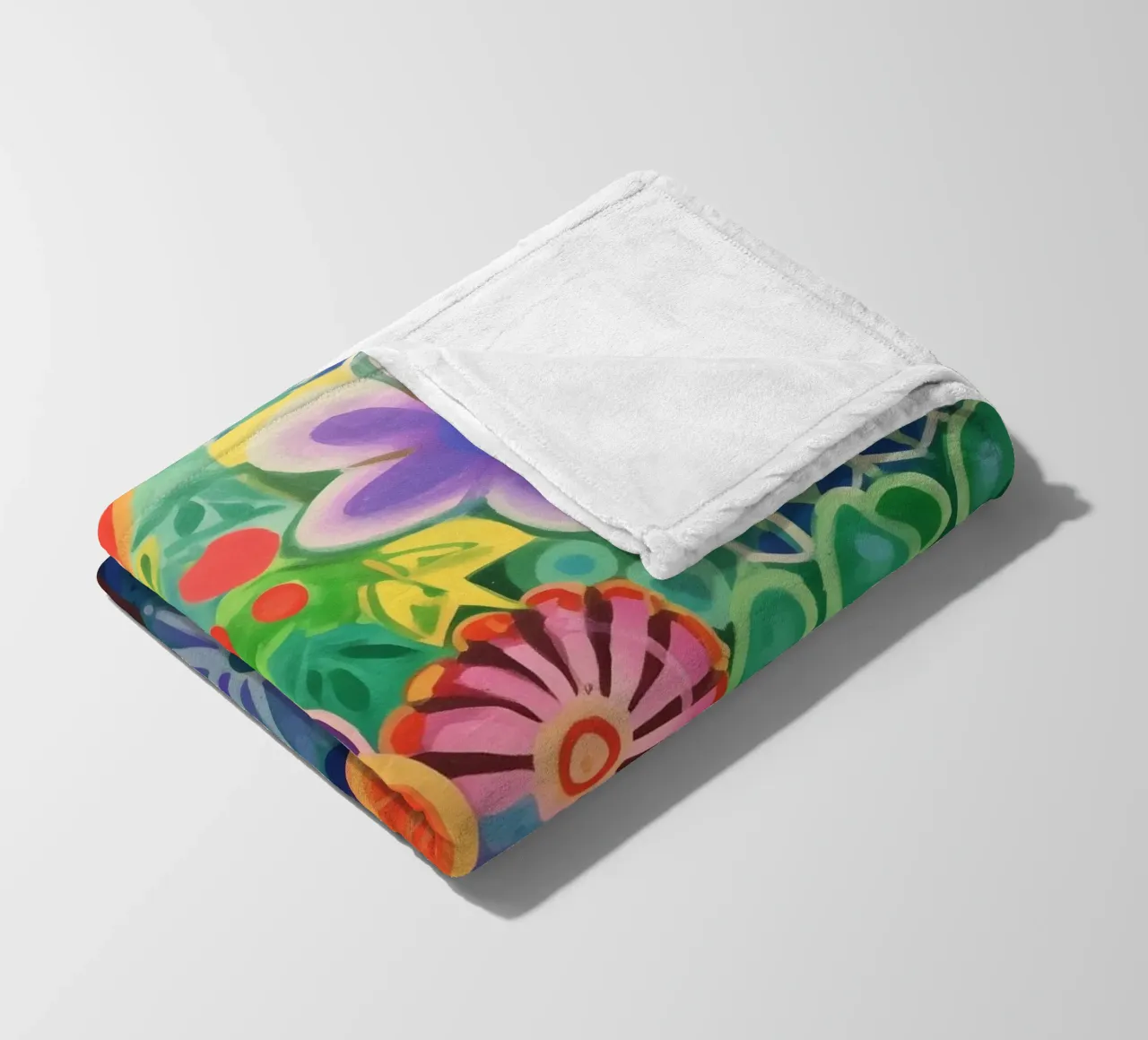 Un'esplosione di fiori colorati coperta in pile da Carinaprint