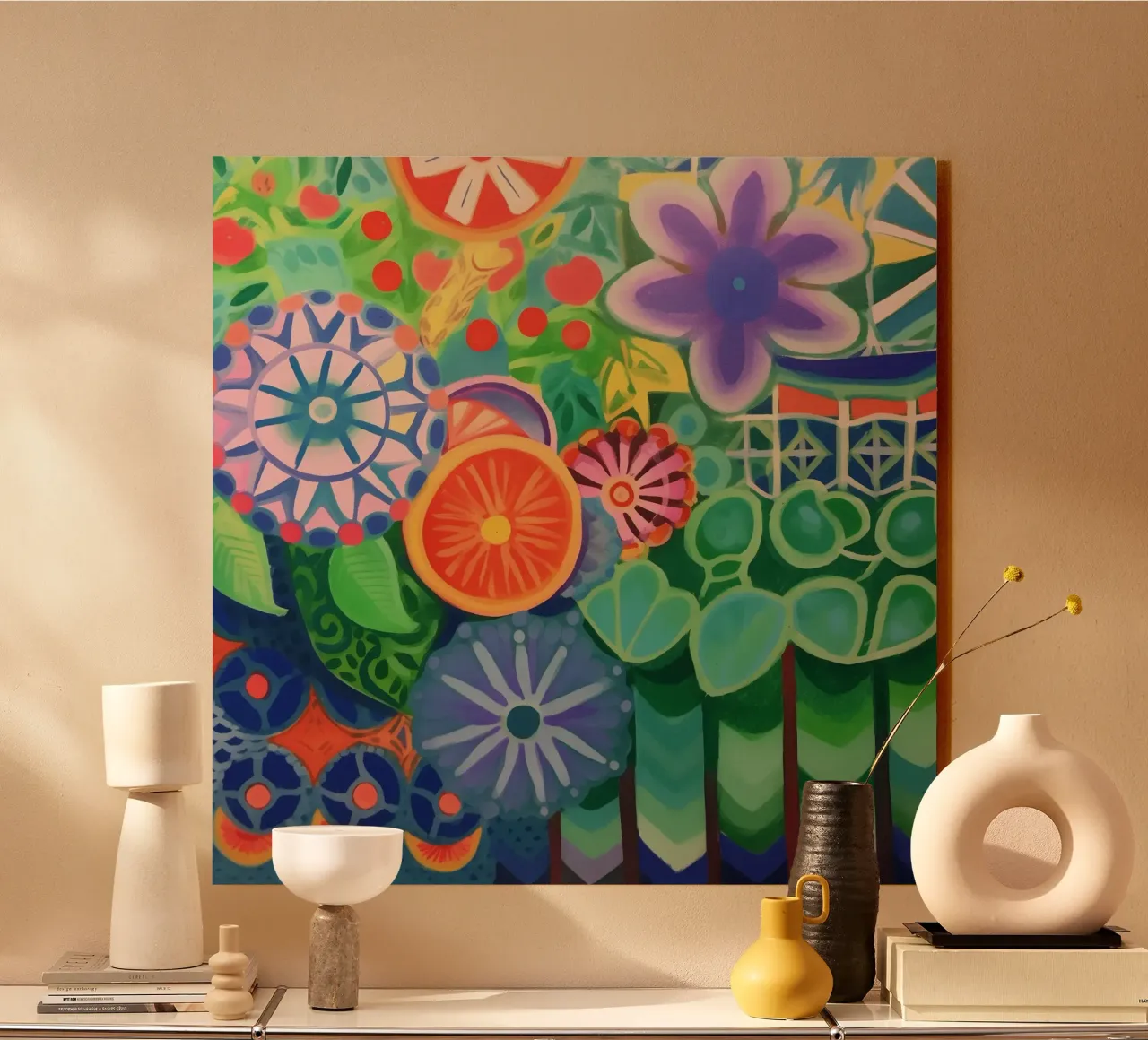 Un'esplosione di fiori colorati alluminio dibond da Carinaprint