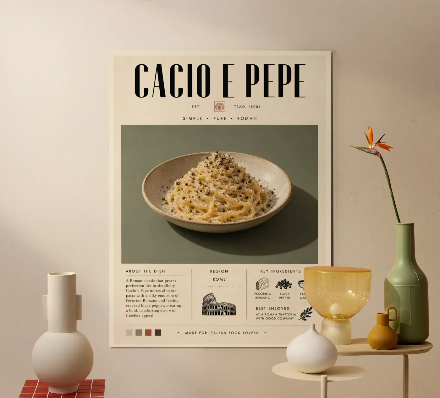 Cacio e Pepe poster by Tabletime