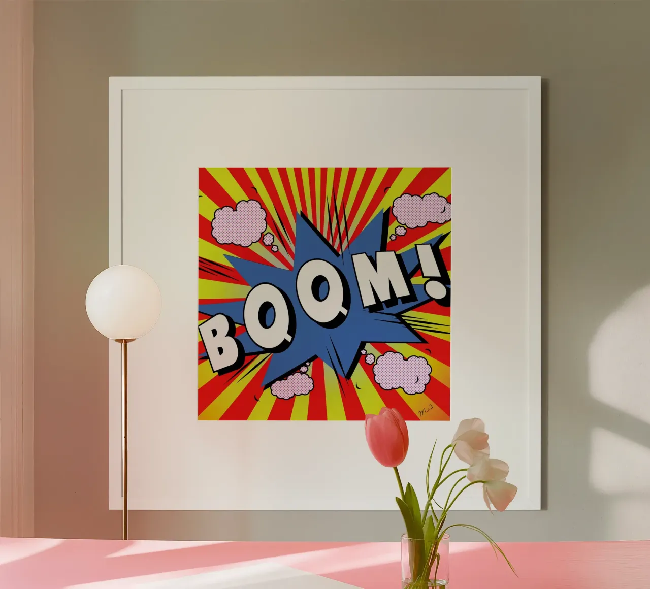 Boom! 5 poster con telaio in legno da Mark Ashkenazi