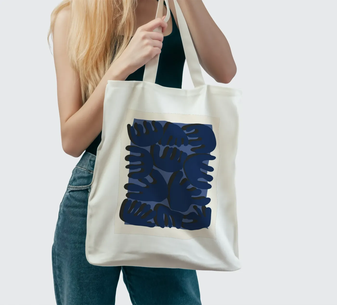 Rounded geometry tote bag by RS LAB STUDIO