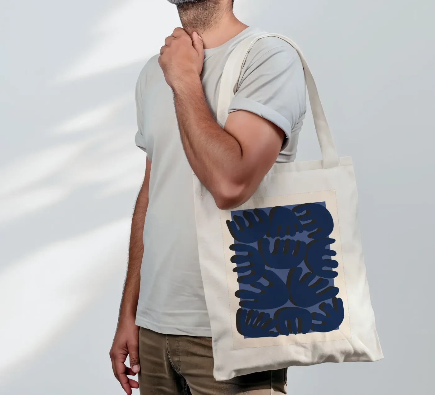 Rounded geometry tote bag by RS LAB STUDIO