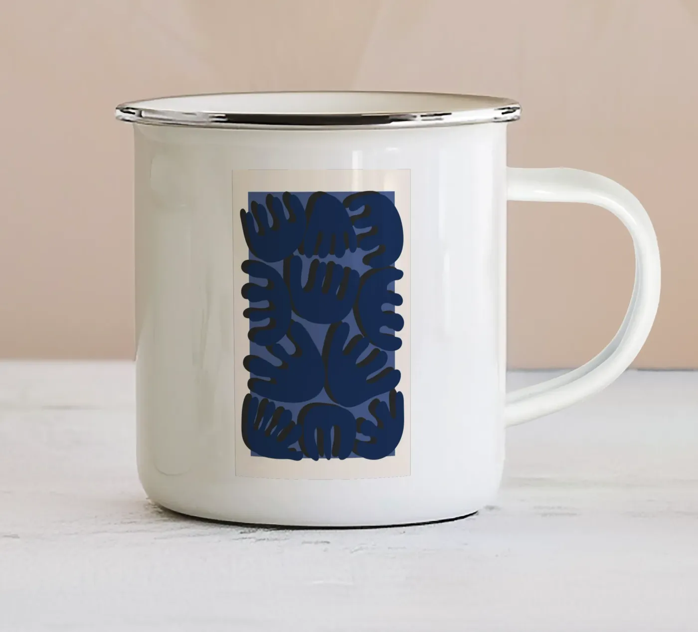 Rounded geometry enamel mug by RS LAB STUDIO
