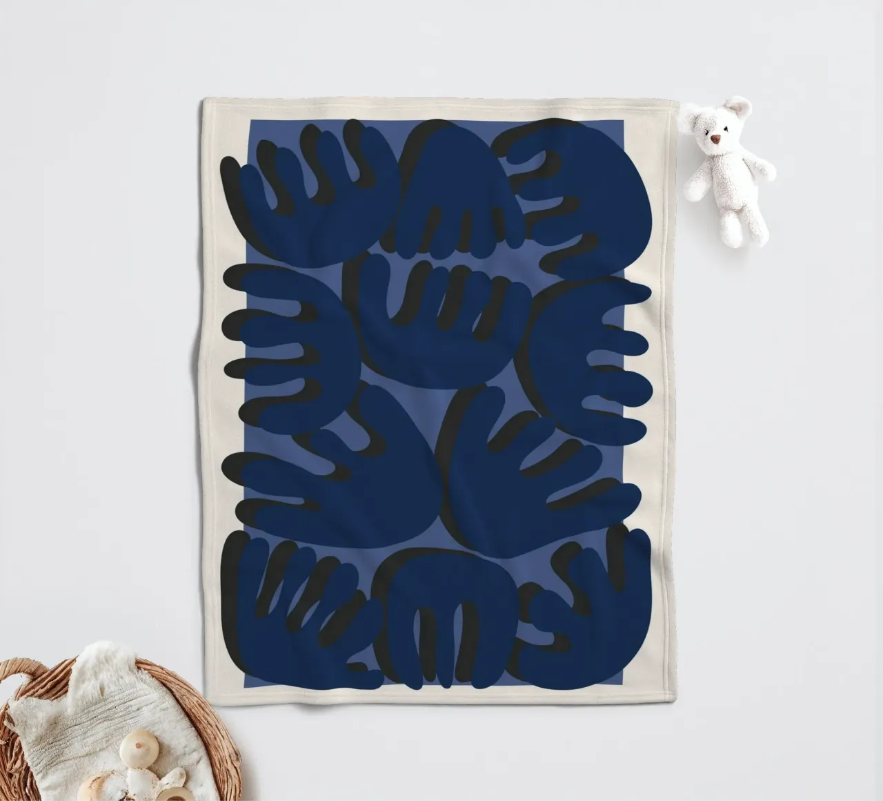 Rounded geometry fleece blanket by RS LAB STUDIO