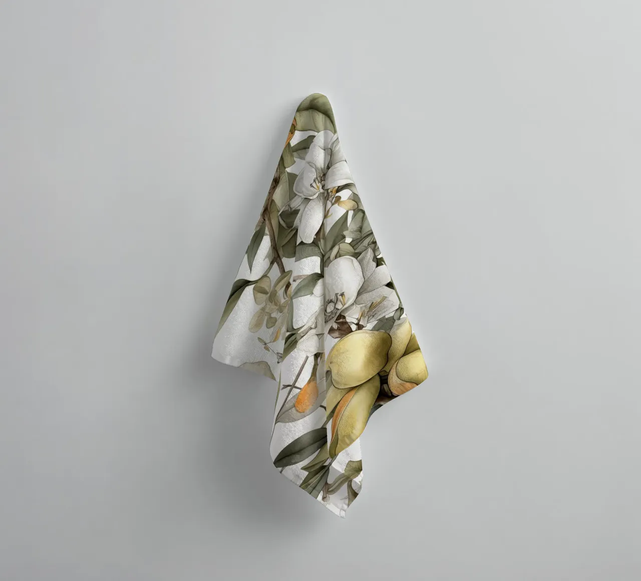 Zitronen Blumen Natur Kunst Handtuch von Justyna Jaszke JBJart