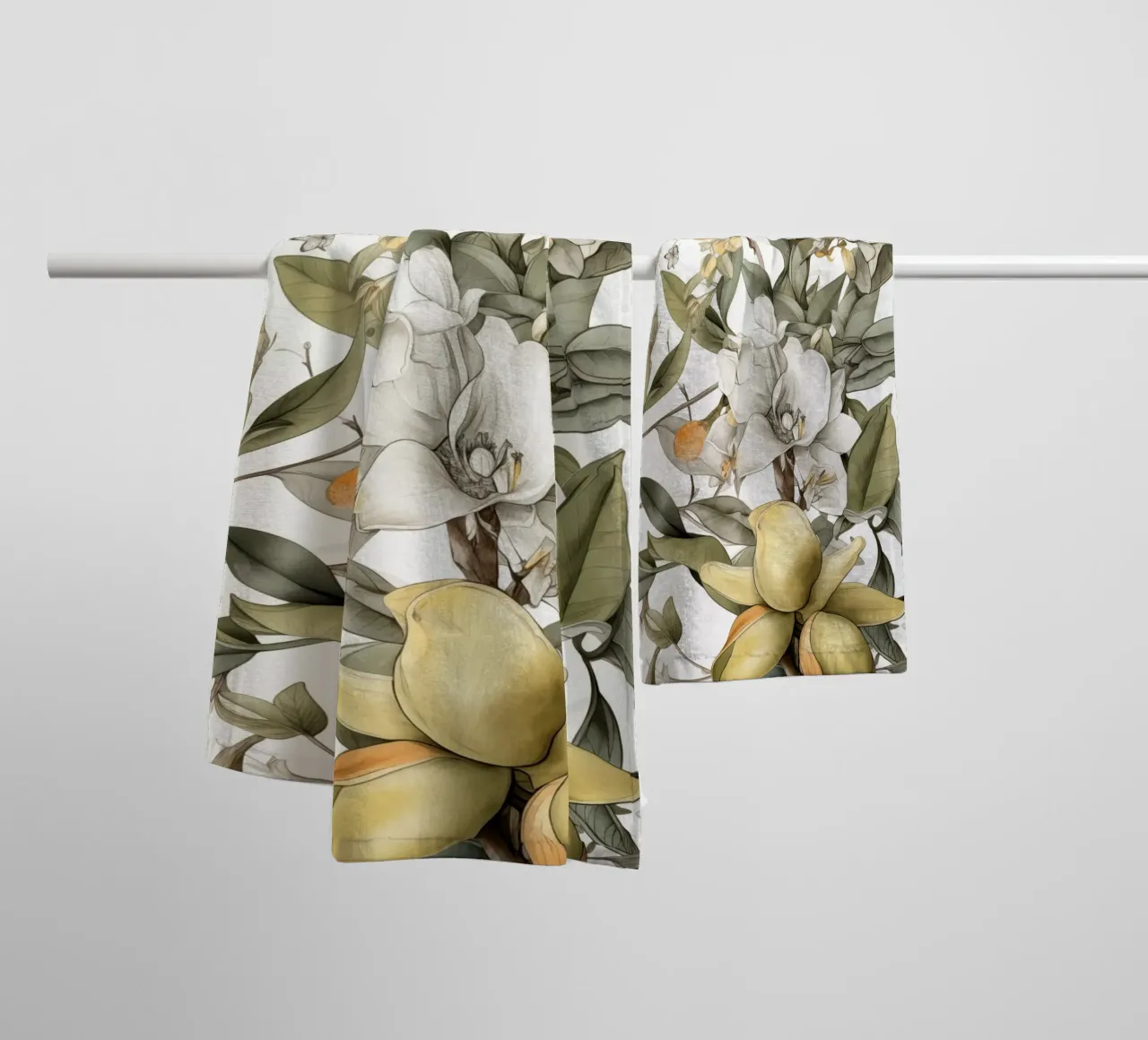 Zitronen Blumen Natur Kunst Handtuch von Justyna Jaszke JBJart