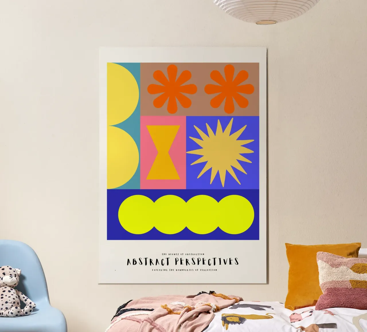 Infinite Symmetry poster with wooden frame by RS LAB STUDIO