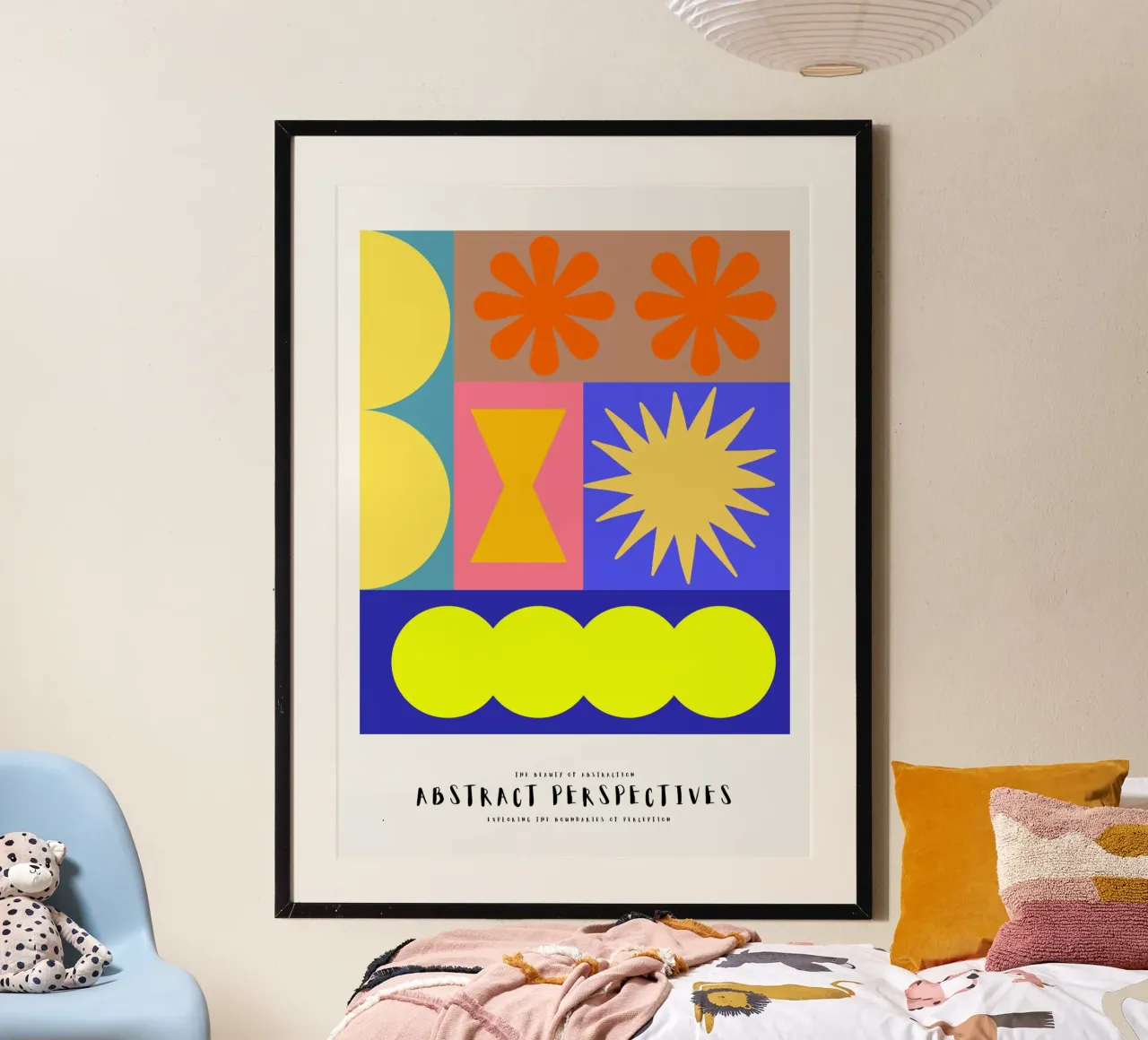 Infinite Symmetry poster with wooden frame by RS LAB STUDIO