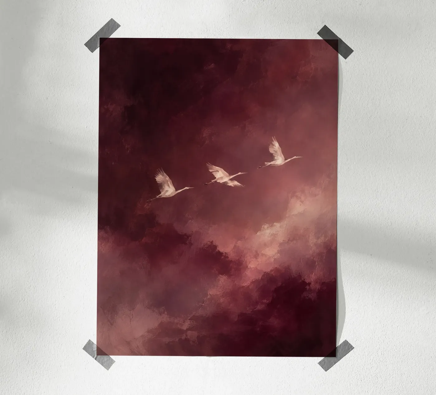 Cranes Flying poster by Words & wonders