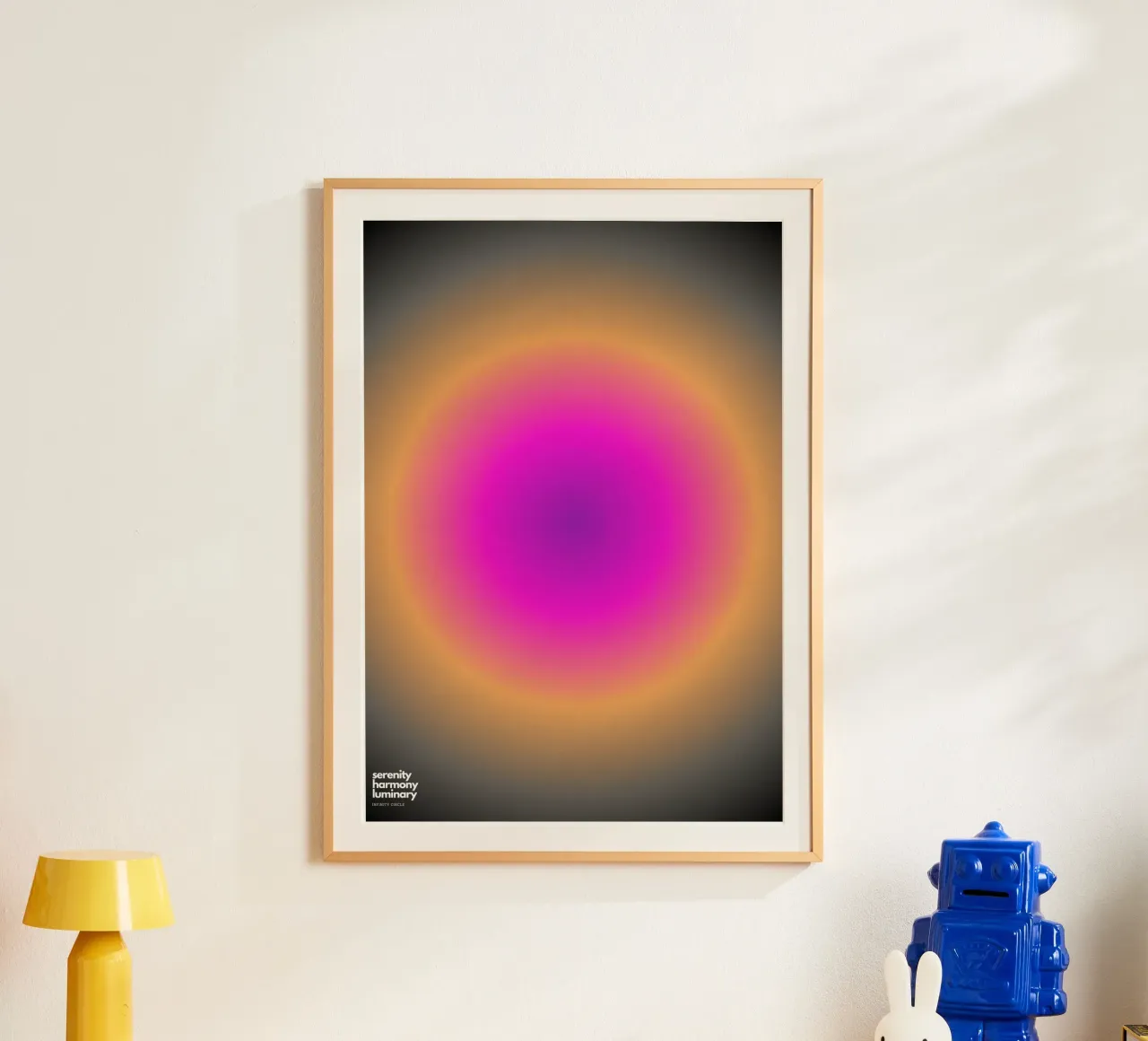 Radiant Harmony poster with wooden frame by RS LAB STUDIO