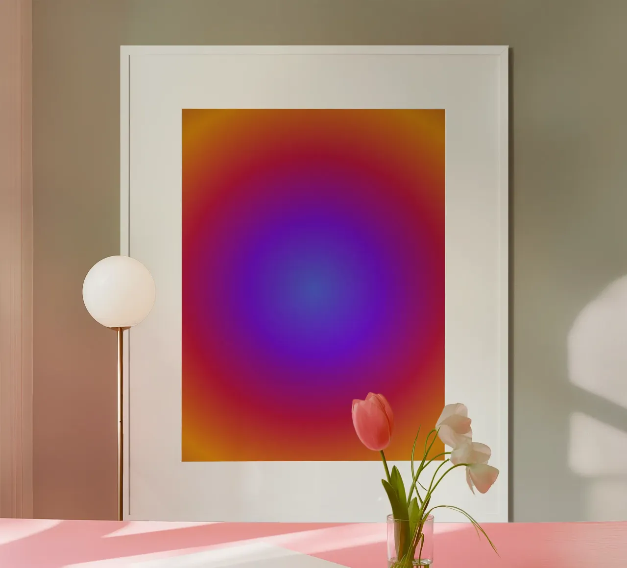 Radiant Pulsation poster with wooden frame by RS LAB STUDIO
