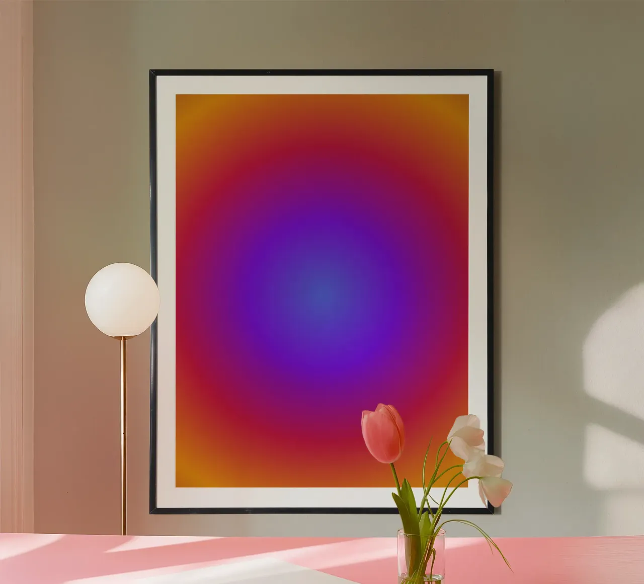 Radiant Pulsation poster with wooden frame by RS LAB STUDIO