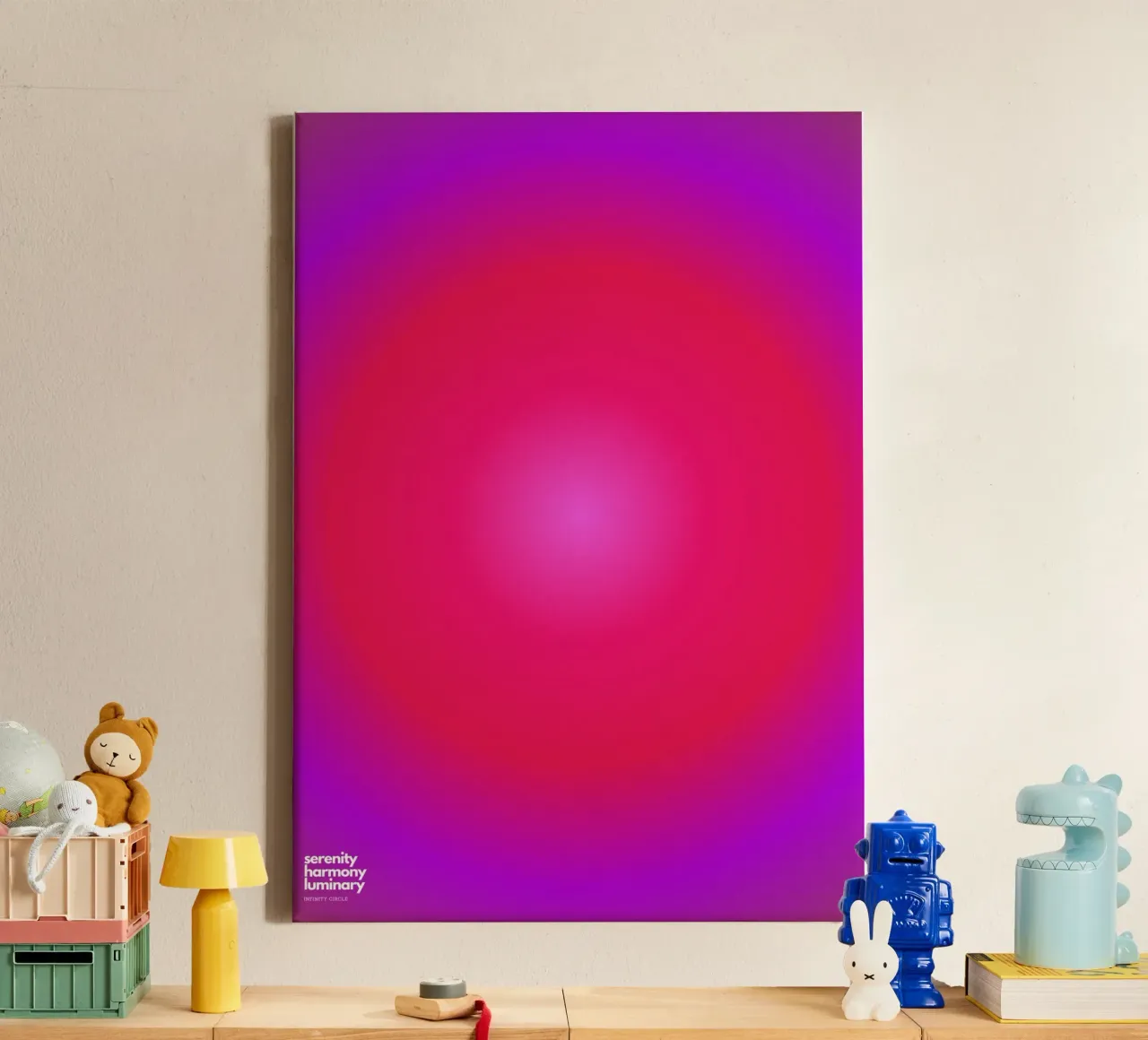 Circular Illumination canvas with Floater frame by RS LAB STUDIO