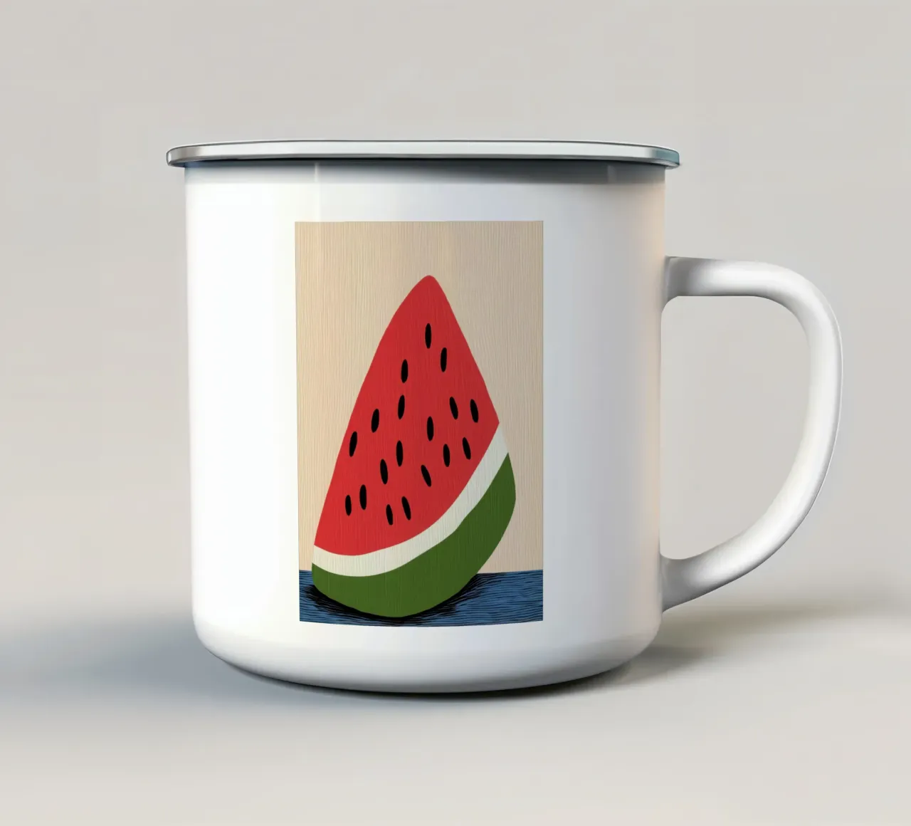 Fetta di anguria estiva tazza in smalto da Pop and Fruits - Affiches & posters