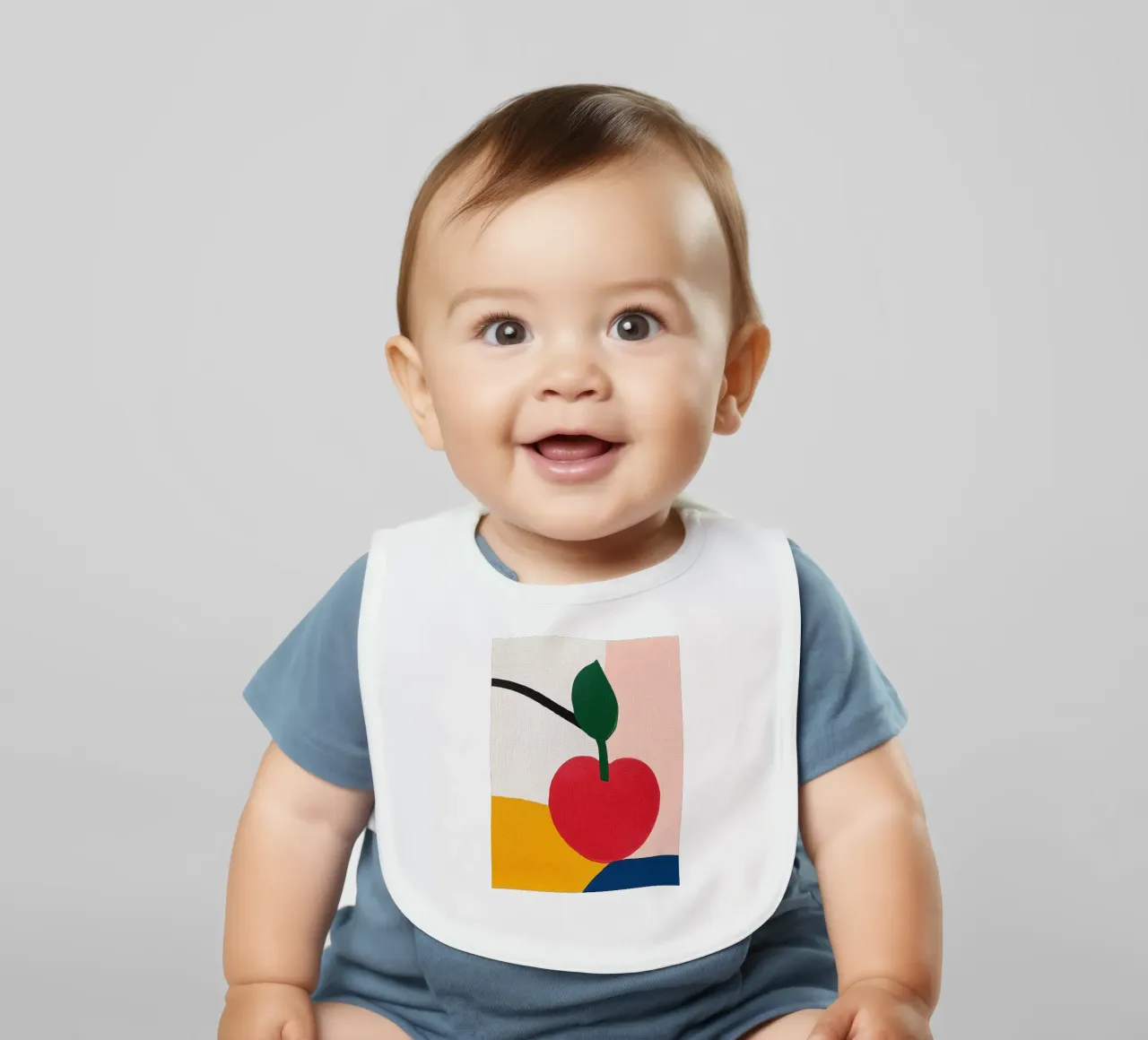 Geometric cherry baby bib by Pop and Fruits - Affiches & posters
