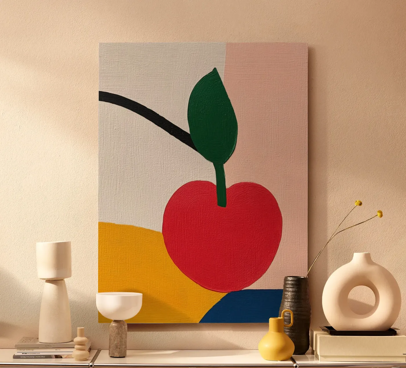 Geometric cherry forex plate by Pop and Fruits - Affiches & posters
