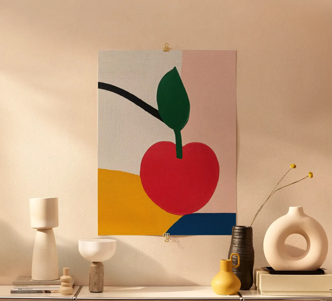 Ciliegia geometrica poster da Pop and Fruits - Affiches & posters