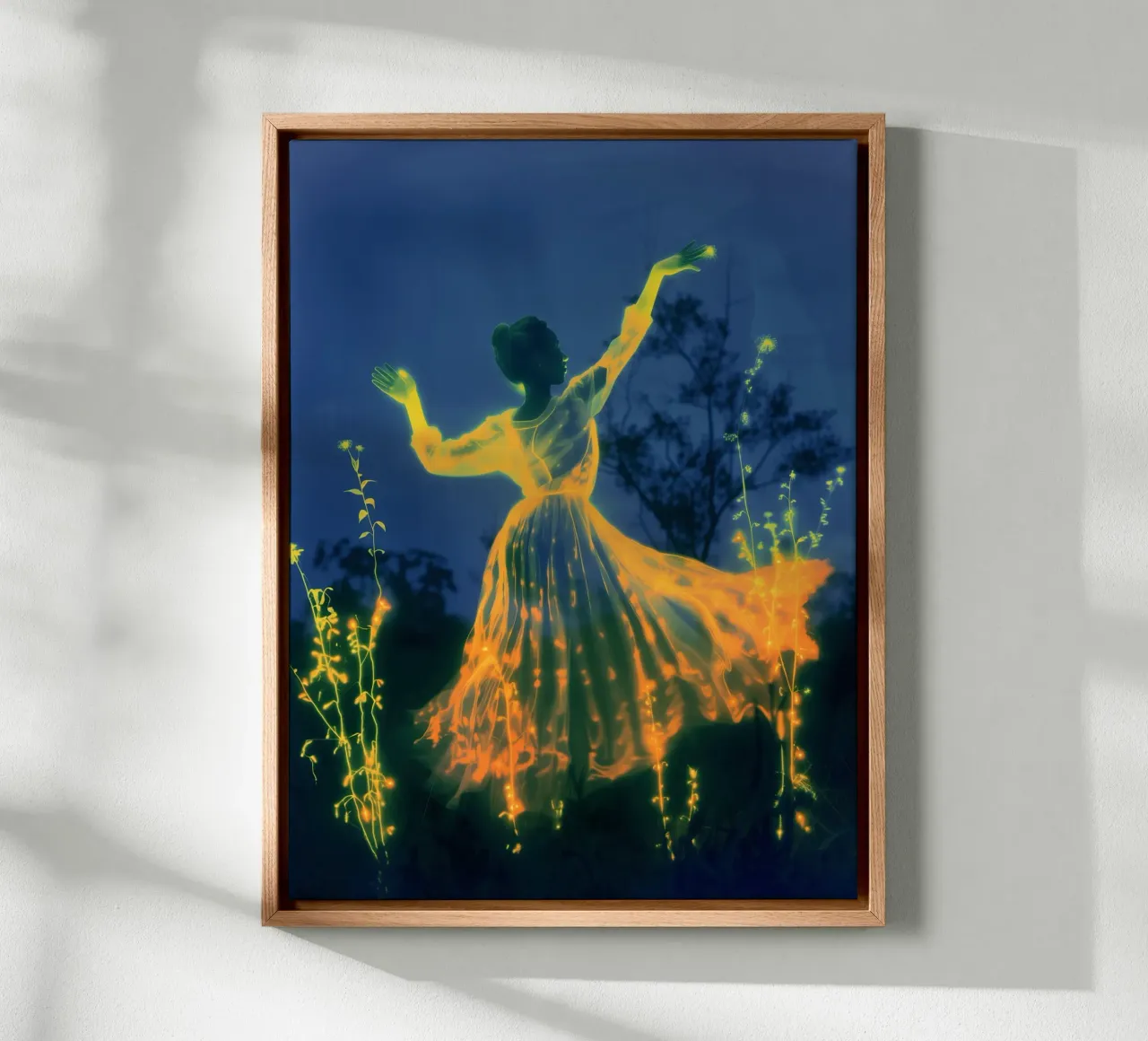 Dance into June | Mystieke multiple exposure poëzie canvas met Baklijst van Autofocus